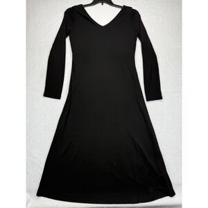 Lauren Ralph Lauren Maxi‎ Dress Long Sleeve V Neck Casual Black Dress Size M